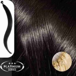 Micro Ring Loop Hair Extensions Φυσική Τρίχα Platinum No 1.0 Μαύρο -50cm - Image 1
